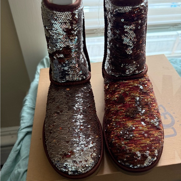UGG Shoes - UGG Sequin Winter Boots - Silver and Brown